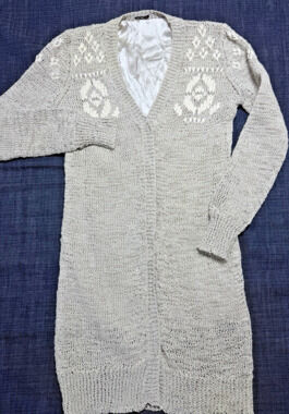 Brunello Cucinelli Duster Cardigan Open Knit Ribbon Yarn Quiet Luxury Med Sz M